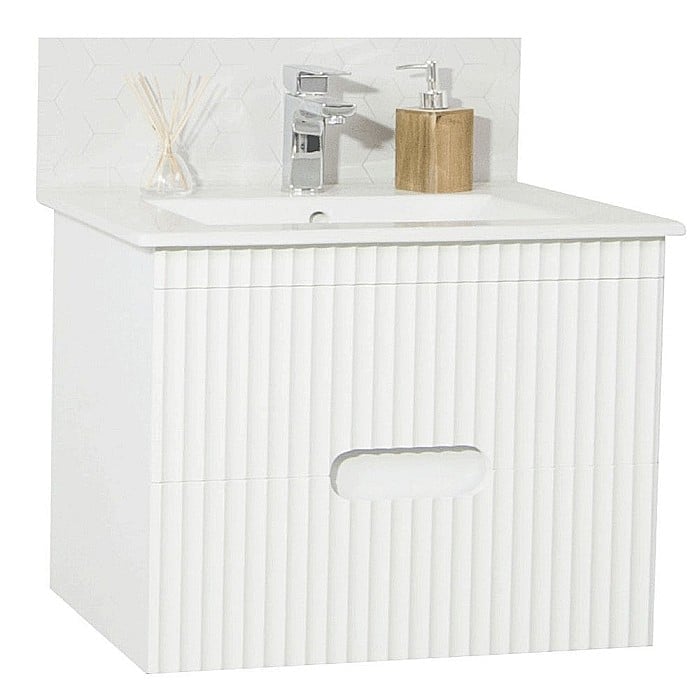 Baza si lavoar ceramic GN0091, mobilier baie suspendat 70 cm, dreptunghiular, front MDF, sertare soft close, alb [2]