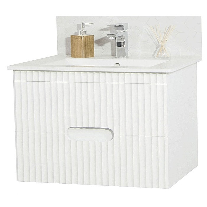 Baza si lavoar ceramic GN0091, mobilier baie suspendat 80 cm, dreptunghiular, front MDF, sertare soft close, alb [4]