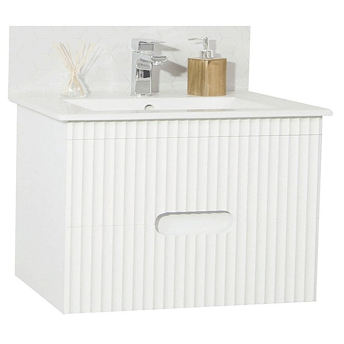 Baza si lavoar ceramic GN0091, mobilier baie suspendat 80 cm, dreptunghiular, front MDF, sertare soft close, alb [2]