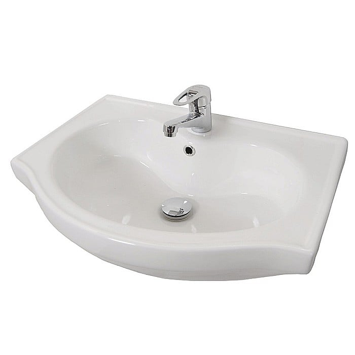Baza si lavoar ceramic GN0501, mobilier baie stativ 60 cm, circular, front MDF, 2 usi, 2 rafturi, picioare cromate reglabile, alb/antracit [5]