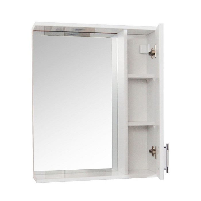 Baza si lavoar ceramic GN0541 cu oglinda dulap GN0201, mobilier baie stativ 60 cm, front MDF, 2 sertare, picioare cromate reglabile, LED, alb [3]
