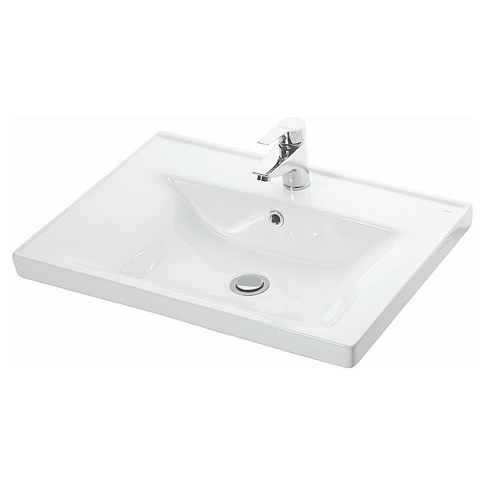 Baza si lavoar ceramic GN0541, mobilier baie stativ 60 cm, front MDF, 2 sertare, picioare cromate reglabile, alb [6]