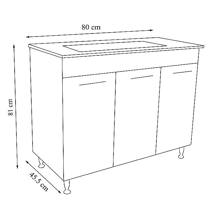 Baza si lavoar ceramic GN0541, mobilier baie stativ 80 cm, front MDF, 3 usi, 4 rafturi, balamale soft close, picioare cromate reglabile, alb [4]