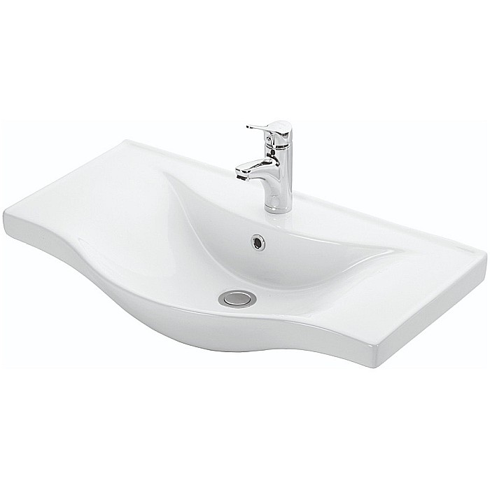 Baza si lavoar ceramic GN1531, mobilier baie stativ 80 cm, front MDF, 3 usi, balamale soft close, picioare cromate reglabile, alb [3]
