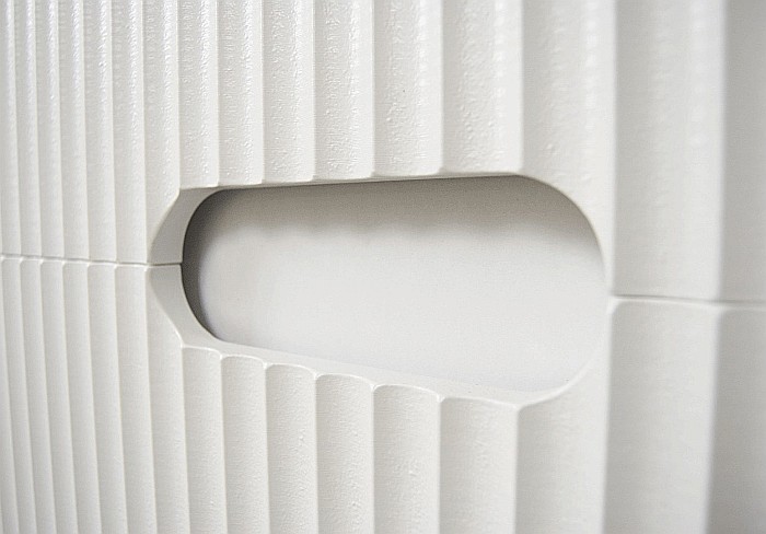 Baza si lavoar ceramic GN7091, mobilier baie suspendat 80 cm, dreptunghiular, front MDF riflat, sertare soft close, alb [4]
