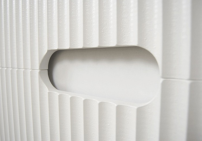Baza si lavoar ceramic GN7091, mobilier baie suspendat 80 cm, dreptunghiular, front MDF riflat, sertare soft close, alb [5]