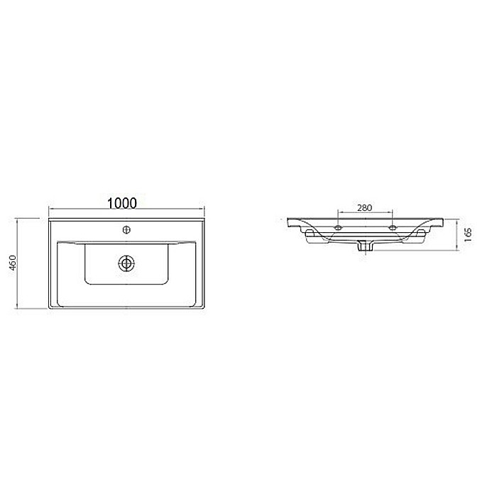 Baza si lavoar ceramic GN7861, mobilier baie suspendat 100 cm, dreptunghiular, front MDF, sertare soft close, alb [7]