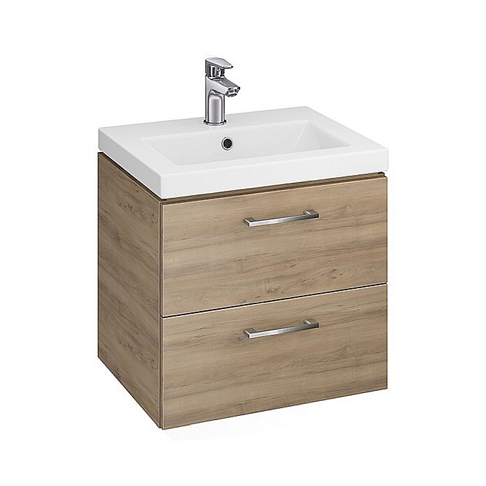 Baza si lavoar CS8201 - 50 cm, suspendat, sertare, nuc [2]