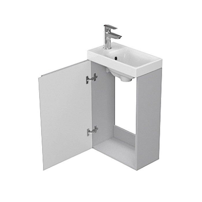 Baza si lavoar CS9701 - 40 cm, suspendat, usa, gri [2]