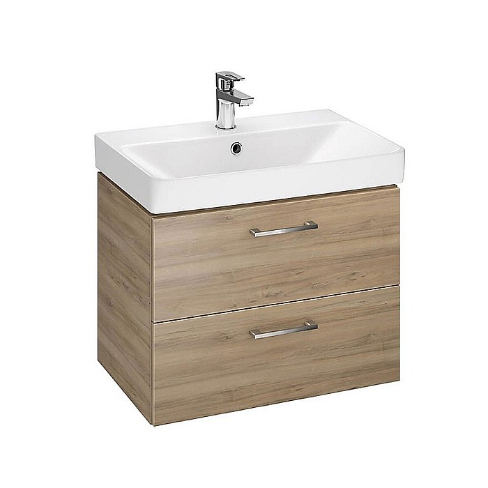 Baza si lavoar CSB2801 Slim - 60 cm, suspendat, sertare, nuc [2]
