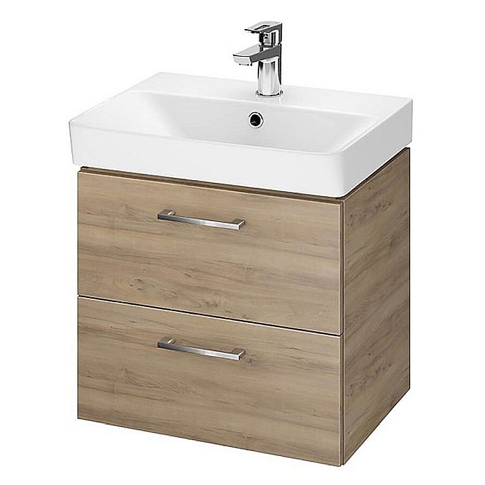 Baza si lavoar CSB2831 Slim - 50 cm, suspendat, sertare, nuc [1]