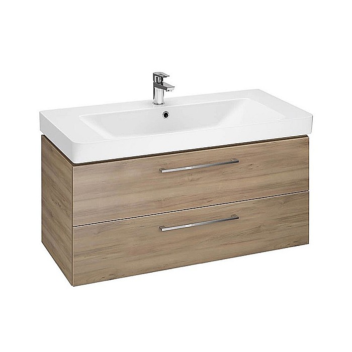 Baza si lavoar CSB3081 - 100 cm, suspendat, sertare, nuc [2]
