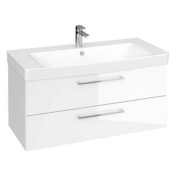 Baza si lavoar CSB3091 - 100 cm,suspendat, sertare, alb [2]