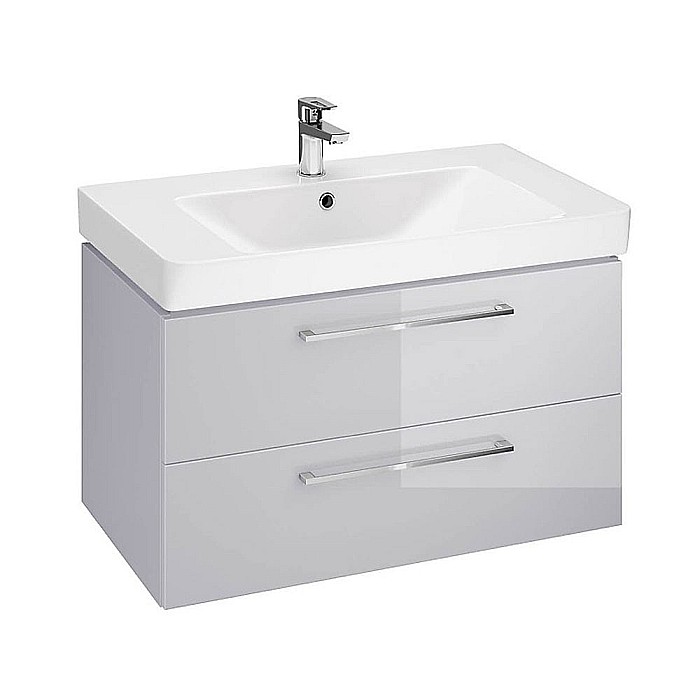 Baza si lavoar CSB3501 - 80 cm, suspendat, sertare, gri [2]
