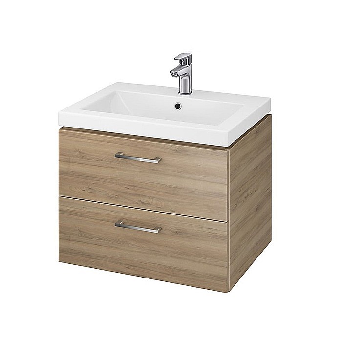 Baza si lavoar CSB8081 - 60 cm, suspendat, sertare, nuc [1]