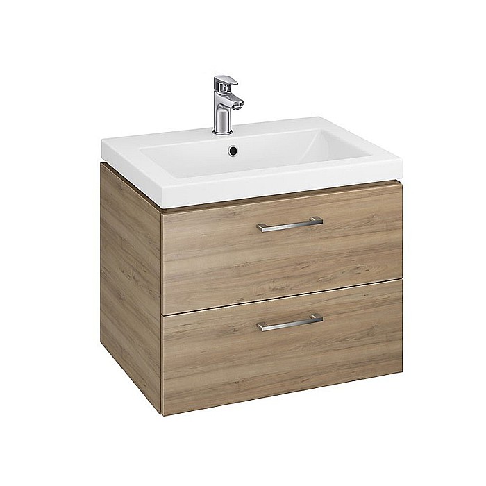 Baza si lavoar CSB8081 - 60 cm, suspendat, sertare, nuc [2]