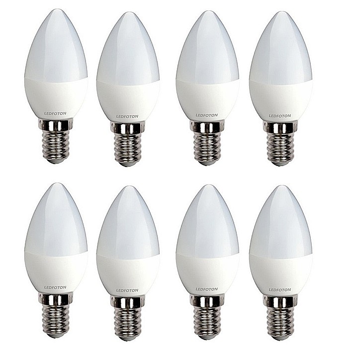 Set 8 Bec led forma lumanare E14 Lumina calda 4W LF 3042 [1]