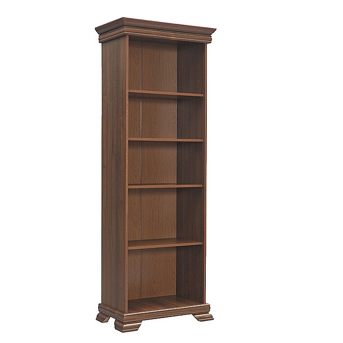 Biblioteca VMR1, cu 4 rafturi, Pal Melaminat, cu elemente din MDF, Nuc [2]