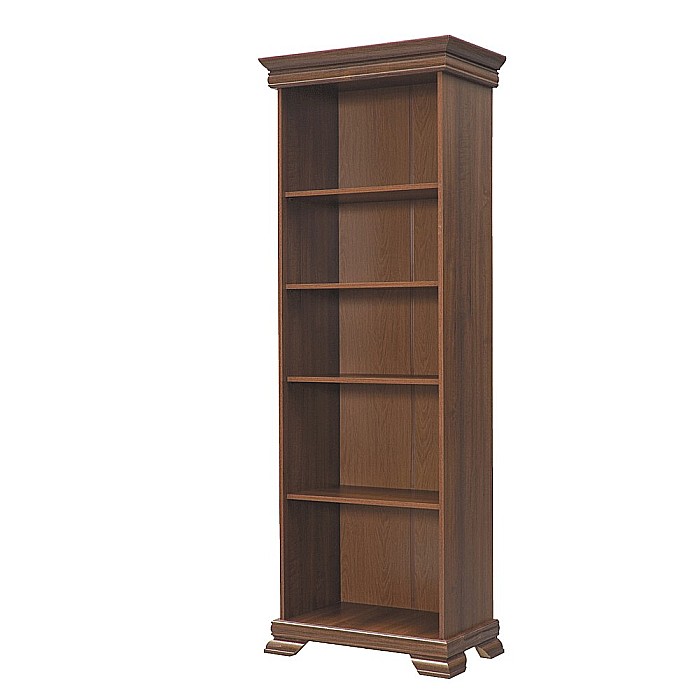 Biblioteca VMR1, cu 4 rafturi, Pal Melaminat, cu elemente din MDF, Nuc [3]