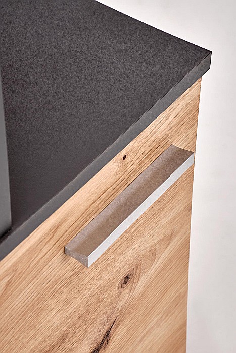 Birou cu spatii depozitare HM Miso, blat PAL, cu rafturi, organizator, design modern, antracit/stejar artizanal [4]