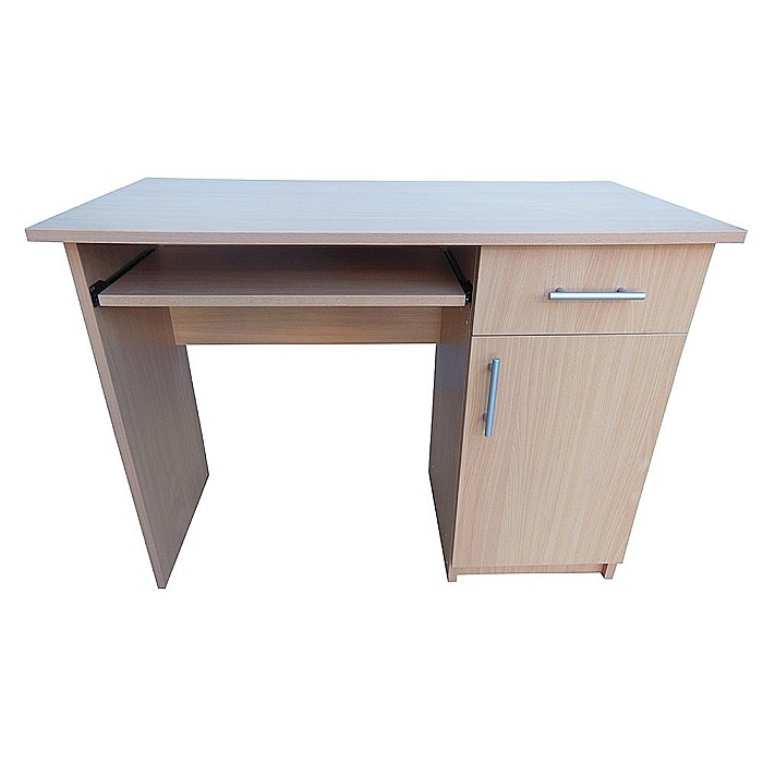 Birou cu spatiu depozitare pentru scolari, Pal Melaminat, sertar, 2 rafturi, polita glisanta tastatura, 100x52x76 cm, wenge [1]