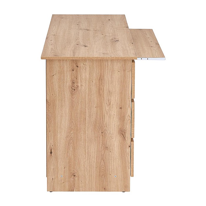 Birou cu suport glisant tastatura HM Cino, blat PAL, sertare, organizare office, design modern, stejar artizanal [6]
