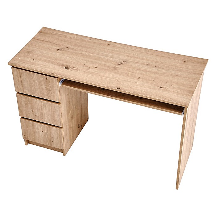 Birou cu suport glisant tastatura HM Cino, blat PAL, sertare, organizare office, design modern, stejar artizanal [7]