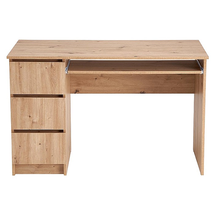 Birou cu suport glisant tastatura HM Cino, blat PAL, sertare, organizare office, design modern, stejar artizanal [8]