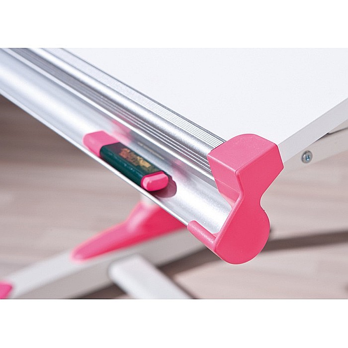 Birou ergonomic pentru copii HM Collorido, inaltime reglabila, unghi inclinare ajustabil, cadru metalic, MDF, 100x66x69-84 cm, alb [4]
