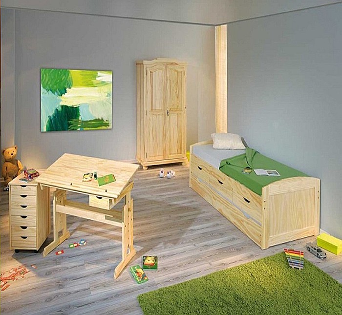 Birou ergonomic pentru copii HM Julia, inaltime reglabila, unghi inclinare ajustabil, lemn, 109x55x63-93 cm, fag [4]