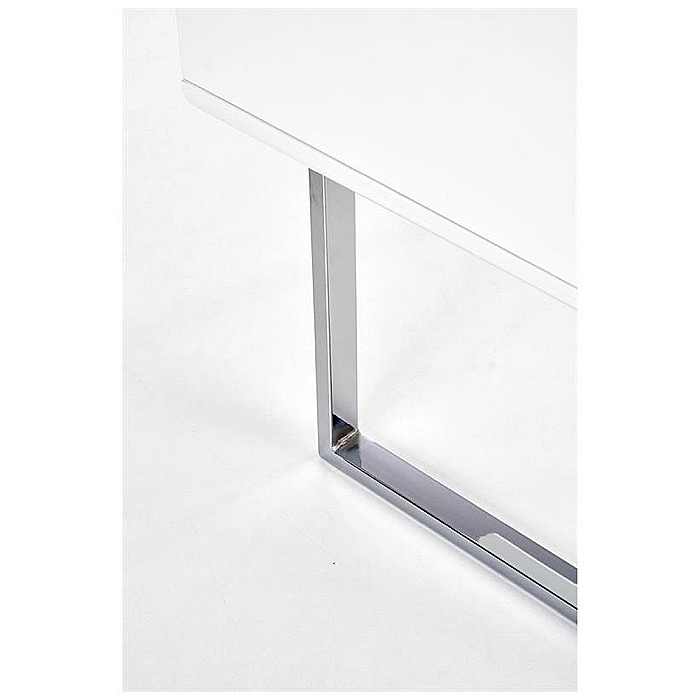 Birou HM B30, MDF lucios, cadru metalic cromat, 2 sertare, 120x55x76 cm, alb [8]