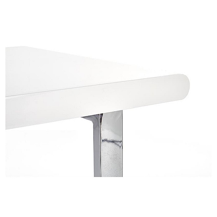 Birou HM B30, MDF lucios, cadru metalic cromat, 2 sertare, 120x55x76 cm, alb [7]
