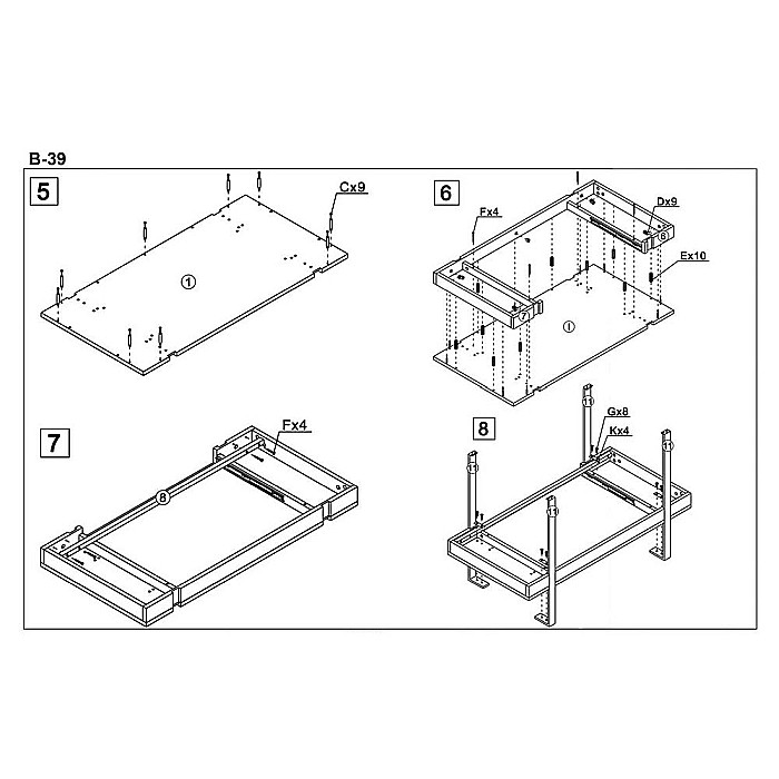 Birou HM B39, cadru metalic, MDF, polita pentru tastatura, 110x55x76 cm, nuc [4]