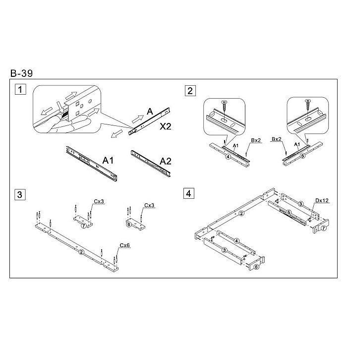 Birou HM B39, cadru metalic, MDF, polita pentru tastatura, 110x55x76 cm, nuc [5]