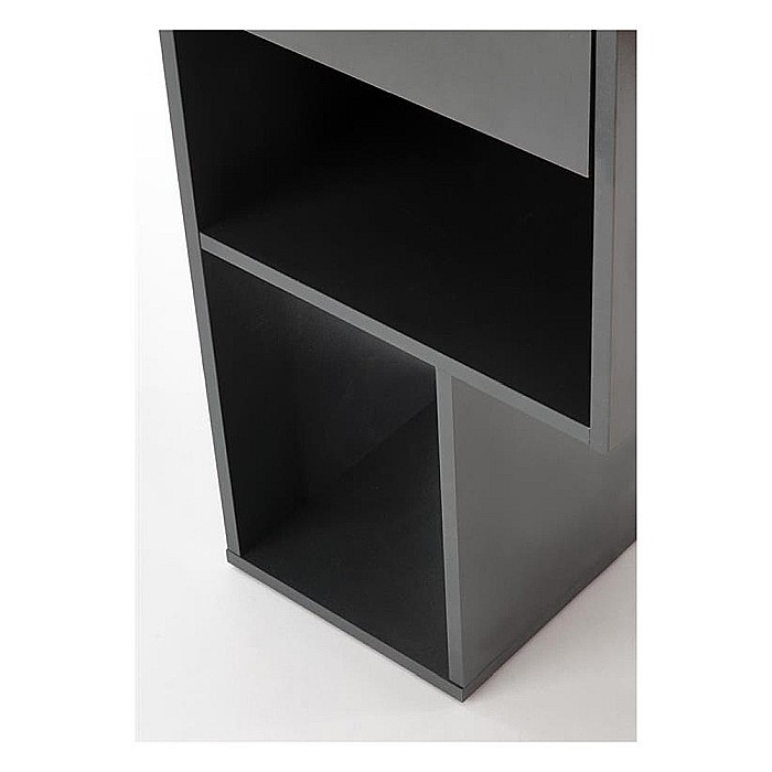 Birou HM Conti, rafturi, sertar, PAL melaminat, 122x57x90 cm, stejar/gri antracit [3]