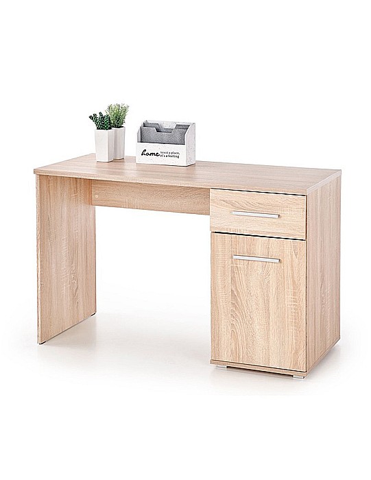 Birou HM Lima B1, cu usa si sertar, PAL melaminat, 120x55x75 cm, stejar sonoma [1]