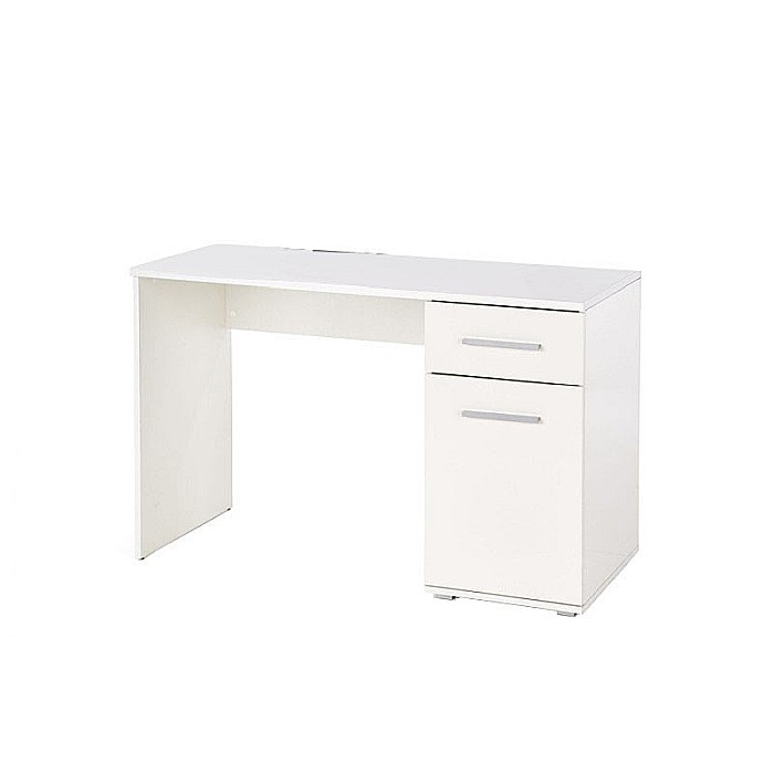 Birou HM Lima B1, cu usa si sertar, PAL melaminat lucios, 120x55x75 cm, alb [2]