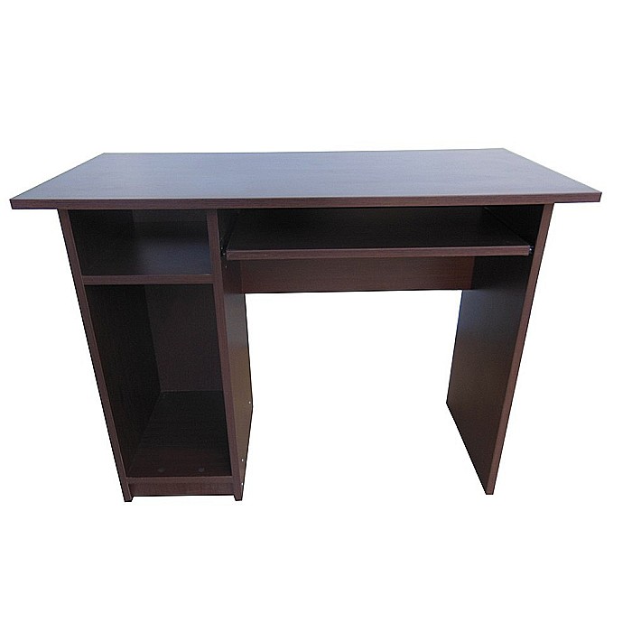 Birou pentru calculator cu spatiu de depozitare, polita pentru tastatura, PAL melaminat, 100x52x76 cm, wenge [1]