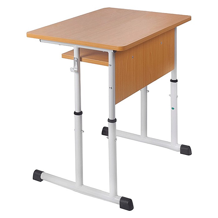 Birou scolar reglabil pe inaltime, ergonomic, spatiu depozitare, PAL melaminat, 70x50x76 cm, natur [2]