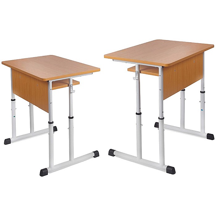 Birou scolar reglabil pe inaltime, ergonomic, spatiu depozitare, PAL melaminat, 70x50x76 cm, natur [5]