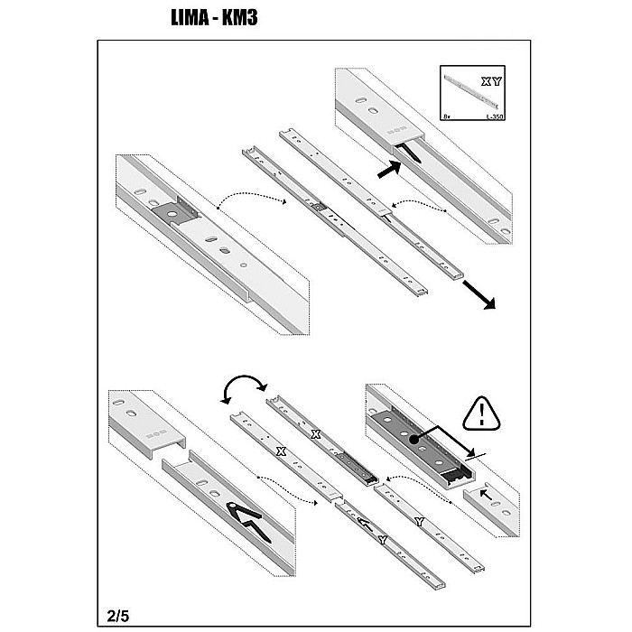 Comoda dormitor HM Lima KM3, Pal Melaminat, cu 4 sertare, cant ABS, alb [4]