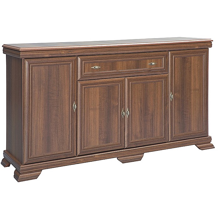 Comoda living si dormitor, VM4, 4 usi, un sertar, Pal melaminat, cu insertii MDF, Nuc [2]