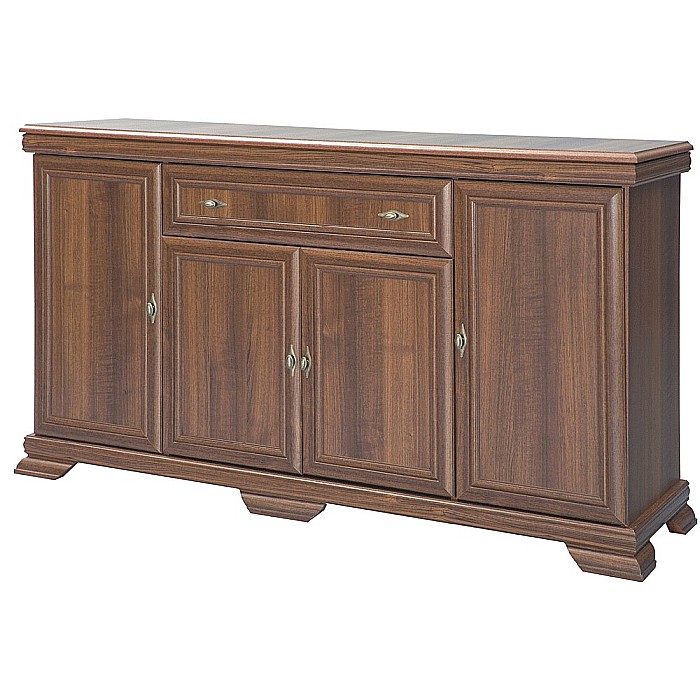 Comoda living si dormitor, VM4, 4 usi, un sertar, Pal melaminat, cu insertii MDF, Nuc [3]