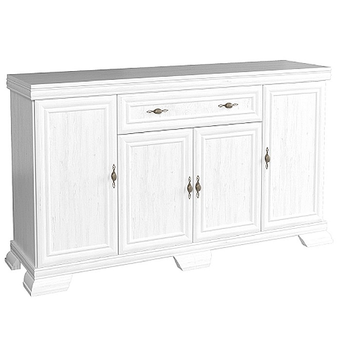 Comoda living VM4, 4 usi, un sertar, Alb Antichizat [2]