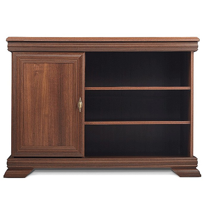 Comoda living VMT, Pal Melaminat, cu o usa, 3 polite, cu elemente din MDF, Nuc [3]