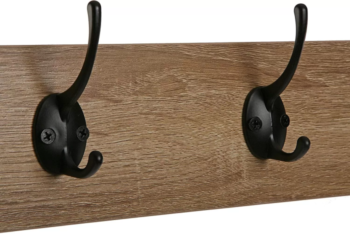 Cuier haine hol cu suport pantofi cadru metalic, PAL, 60x40x175 cm, negru [4]