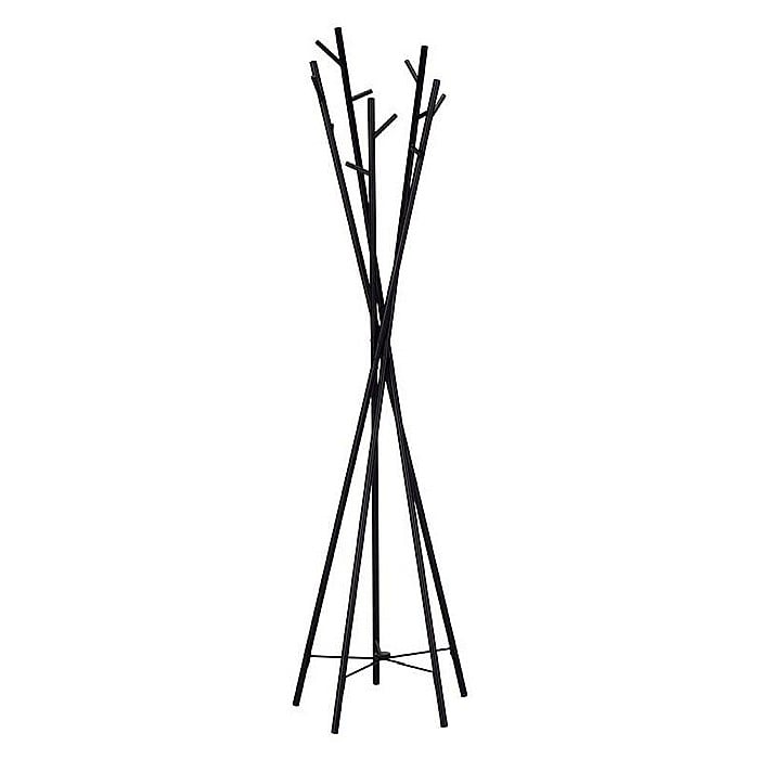 Cuier metalic HM W35, tip pom, cu 15 agatatori, pentru hol, salon, negru [1]