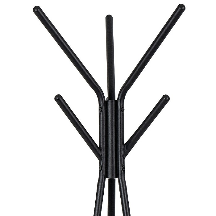 Cuier metalic tip pom KL Coly, 6 agatatori, de podea, cu spatiu depozitare, negru/natur [2]