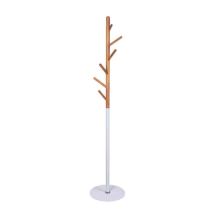 Cuier pom HM W53, vertical, metal/lemn, 6 agatatori, alb/fag [1]