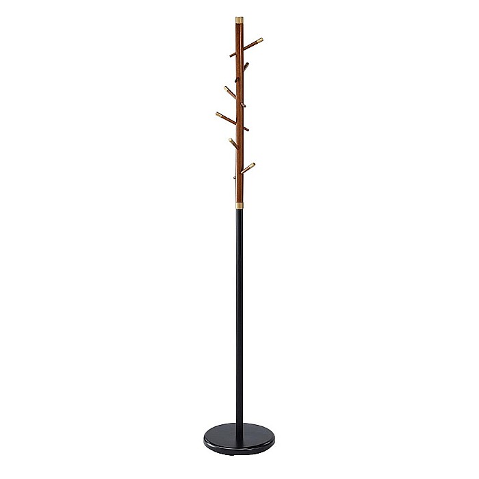 Cuier tip pom HM W67, baza metalica, 6 agatatori, de podea, negru [2]
